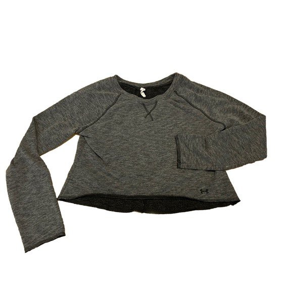 Under Armour Sweatshirt Womens Small Loose Fit GREY Cropped Lightweight Pullover - Picture 1 of 5